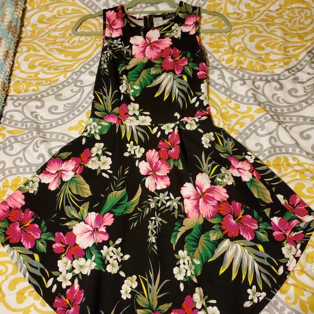 Black floral dress